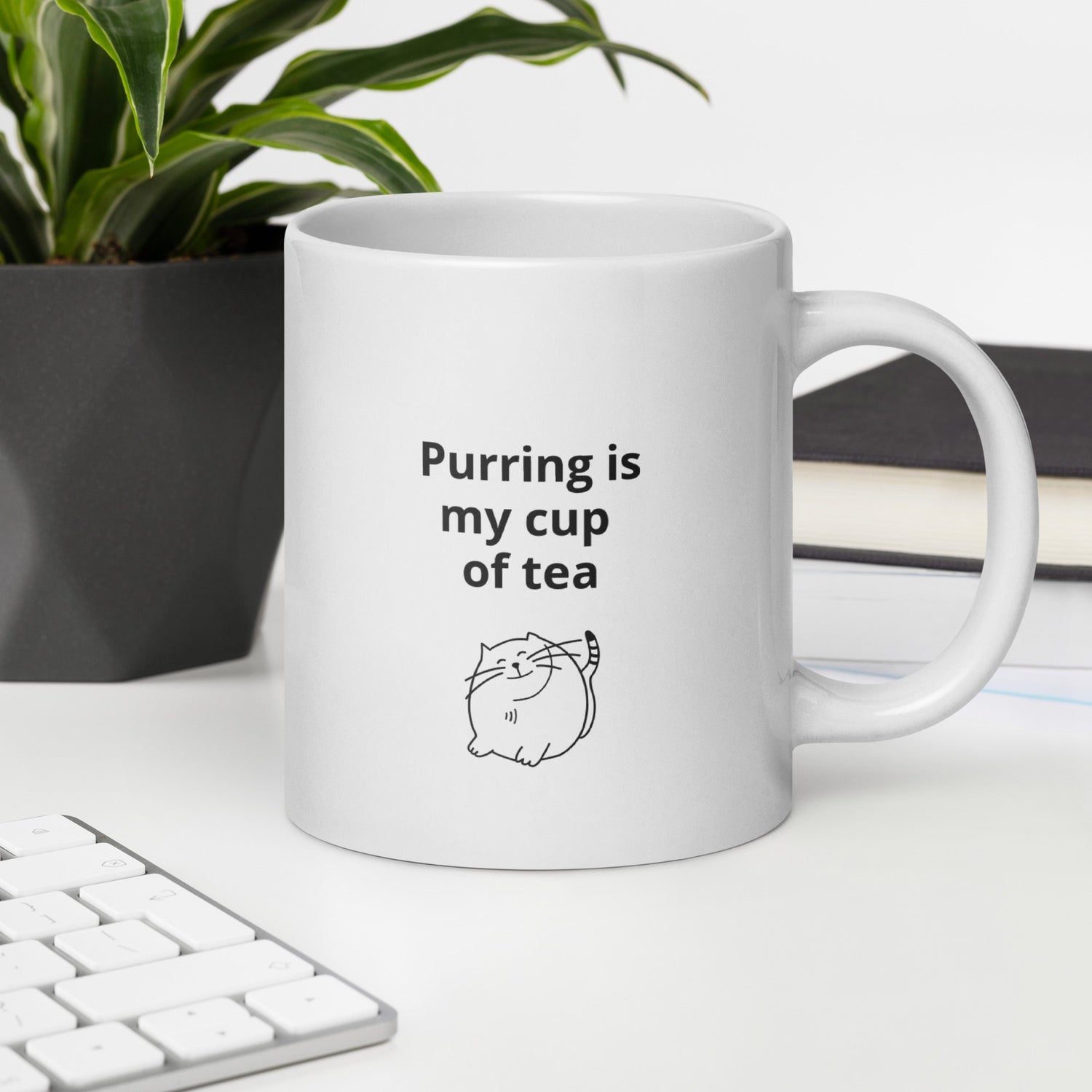 &quot;Purring is my cup of tea&quot; Printed Coffee Mug - Cat Lovers Mug Online