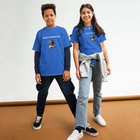 kids' unisex t-shirt with dachshund and "Team Dachshund" - royal blue